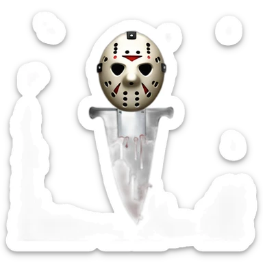 Jason Voorhees Blood Friday the 13th part 4 with a bloody machete sticker