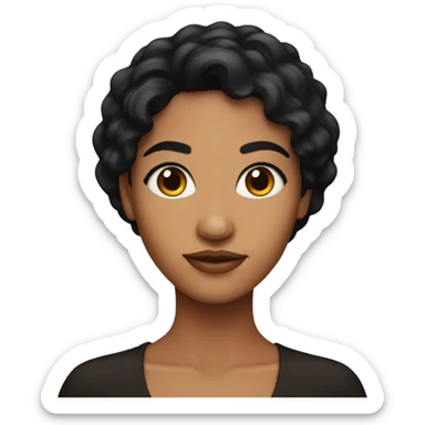 Brown skin Latina with black hair  sticker