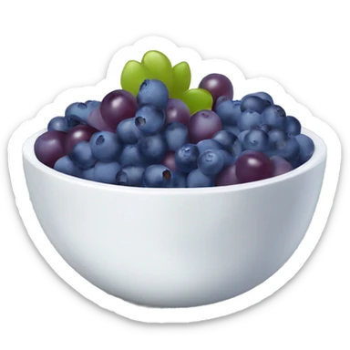 yoghurt bowl with grapes and blueberries sticker