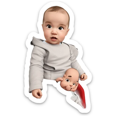 curious baby in chair sticker