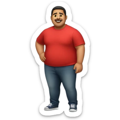 Fat latino Guy with red pants sticker