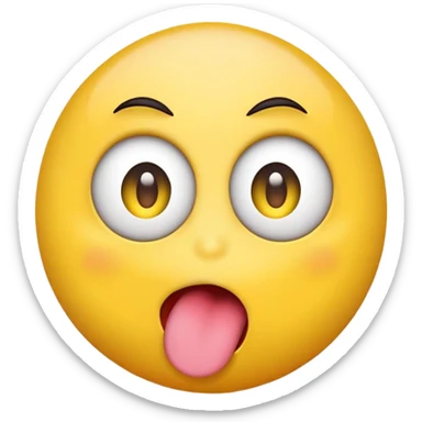 Emoji with rolling eyes and tounge to the side  sticker