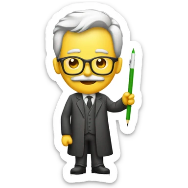 profesor con un papel y un bolígrafo  sticker
