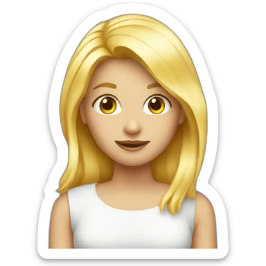 blond girl sticker