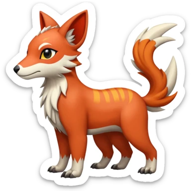 Shiny Brown Red Orange Golden Bronze Ginger Black Grey White Beige Linoone-Absol-Trico-Hybrid (Full body) sticker