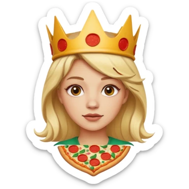 Blonde pizza queen with sharp features  sticker