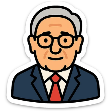 color outline icon style portrait of Henry Kissinger sticker