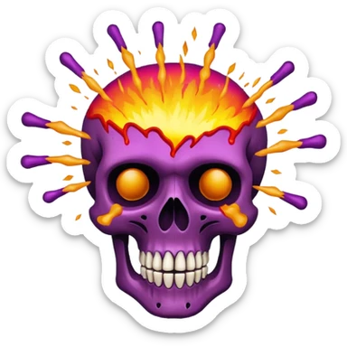 Calavera q le esplota la cabeza sticker