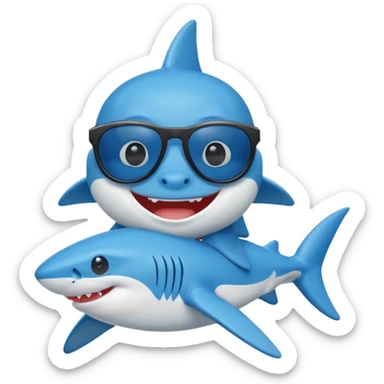 baby sharks wearing sunglasses  sticker