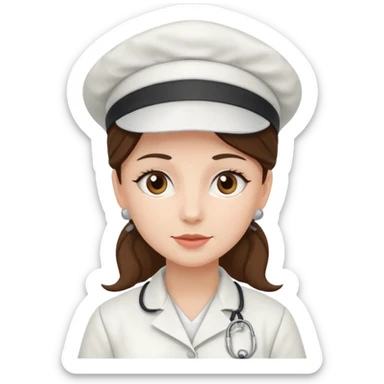 victorian nurse in a flat-toon style sticker
