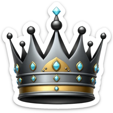 crown full black and grey dark style sticker