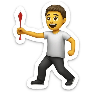Person throwing a dart sticker