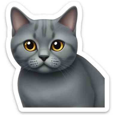 british shorthair black and grey cat sticker