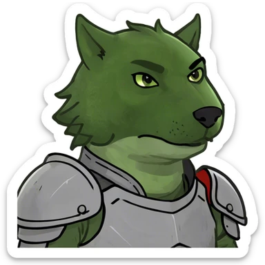 Wolf wearing armor  sticker