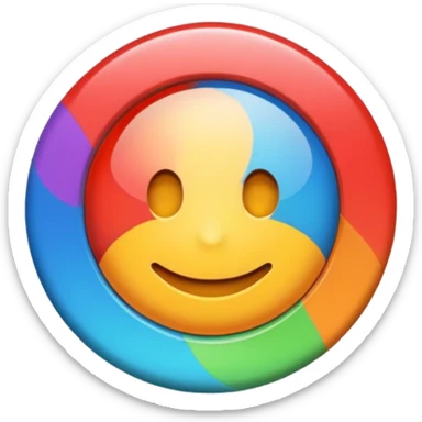 a colourful button not 3d or shading only 1 button no smiley face only 1 button no face sticker