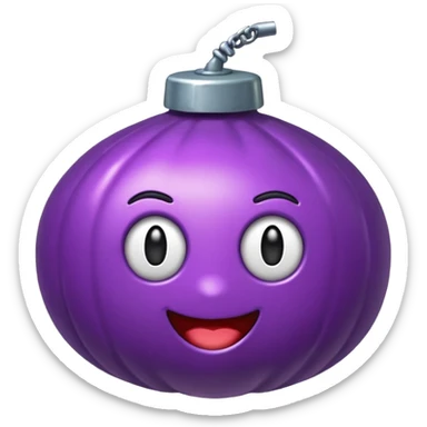 emoji de bomba con chispa morada sticker