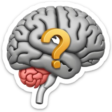 cerebro con interrogación sticker