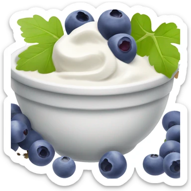 yoghurt bowl with grapes and blueberries sticker