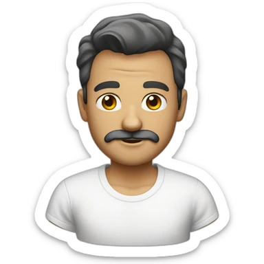 johny ives with white tshirt sticker