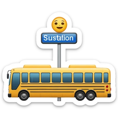bus station, emoji style, different composition sticker