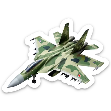 SU-35 Jet - Sukhoi (Model Year: 2020) (Iconic colour: Camouflage green) sticker