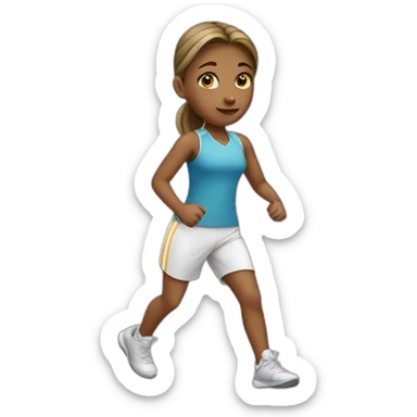 girl goes in for sports sticker