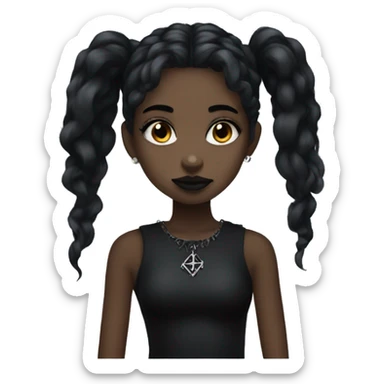 Goth girl with black girl sticker