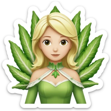 Femme blonde 👩🏼 déguisée en costume d’endive géante  sticker
