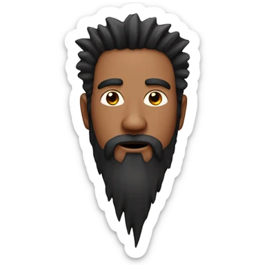 Guy with red spiky hair, completely black scleras, and a chin curtain beard sticker