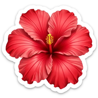 Hibiscus heart sticker