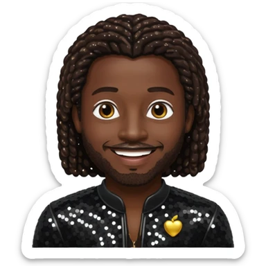 Dalvin Mr. Dalvin DeGrate from Jodeci/K-Ci & JoJo with dark brown, black sequin outfit sticker