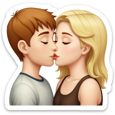 Girl and boy kiss  sticker