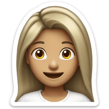 girl with long hairs and smilling  sticker