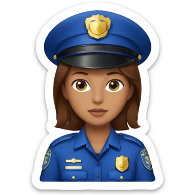 police woman with brown hair sticker