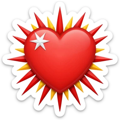 heart with a starburst pattern sticker