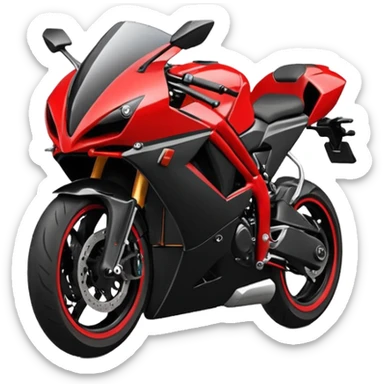 Illustrate a modern sports bike with sharp design & bold colors. sticker