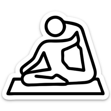 icon on the theme of yoga towel classes. image of a person in asana pose sticker