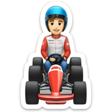 Charle Leclerc doing go kart sticker