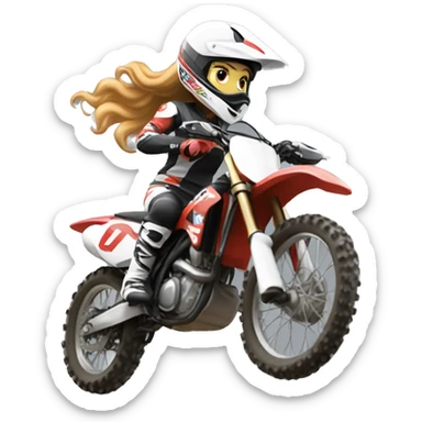 Strawberry blonde motocross women sticker