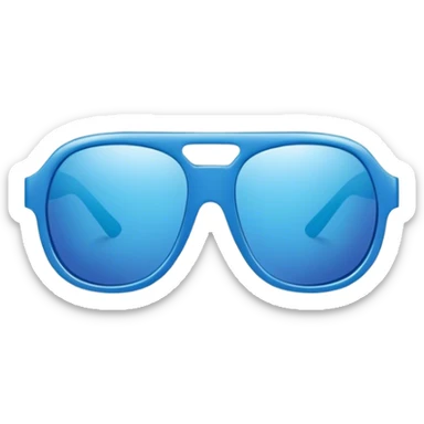 Blue sun glasses, front view, no face, no head sticker