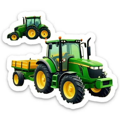 Howard EHD 180 (2019) – Cinematic-realistic John Deere 6155M tractor towing a Howard EHD 180 slasher, its green and yellow frame cutting through thick overgrown paddocks. The bright orange slasher spins rapidly, clearing a wide path of grass as birds scatter into the air, the warm evening light casting long shadows over the farmland. sticker