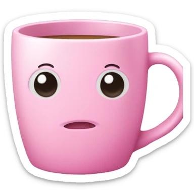 Cute pink coffe mug sticker
