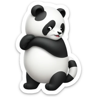 A cat and a panda hug sticker