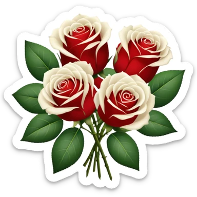A bouquet of white roses sticker