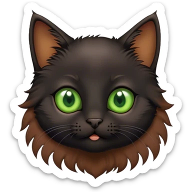 Black kitten with poo sticker