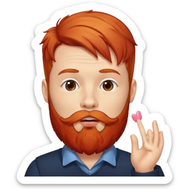 Man with red beard, blow kiss  sticker
