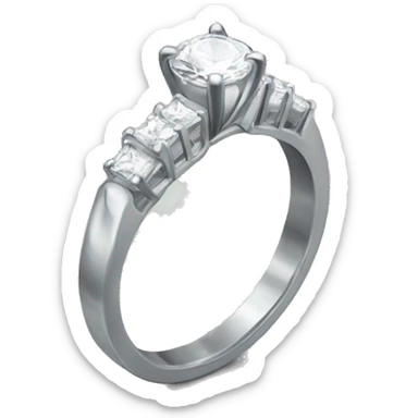 Engagement ring silver sticker