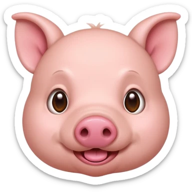brown cute minipig sticker