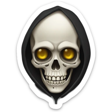 Skeleton wearing a black hoodie sticker