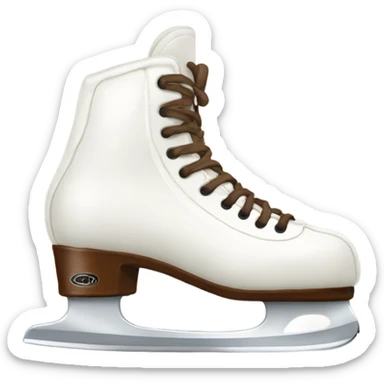 two winter white with brown laces skates sticker